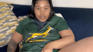 Xoli Mfeka Masturbating With Big Black Dildo